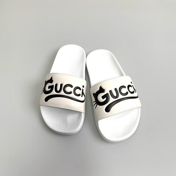 NIB Gucci logo-print open-toe slides Size 34 - Picture 1 of 14